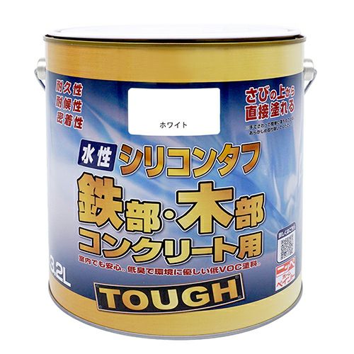 水性つやあり高機能塗料 屋内外 低臭水性シリコンタフ 3.2L | ニッペ